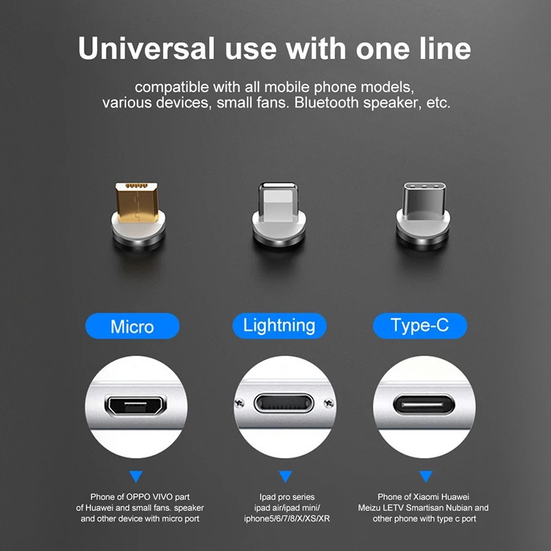 Магнитный зарядный кабель Micro USB Type C для Huawei Samsung Xiaomi Android планшета мобильный