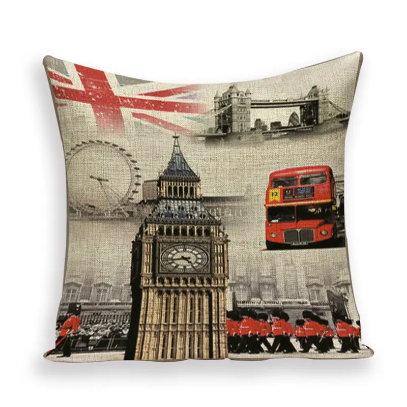 Лондонские винтажные наволочки для подушек чехол подушки уличный льняной