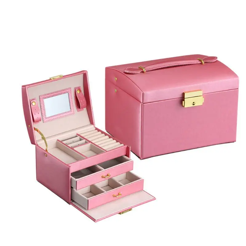 

Large Jewellery Box Armoire Dressing Chest with Clasps Bracelet Ring P9YF