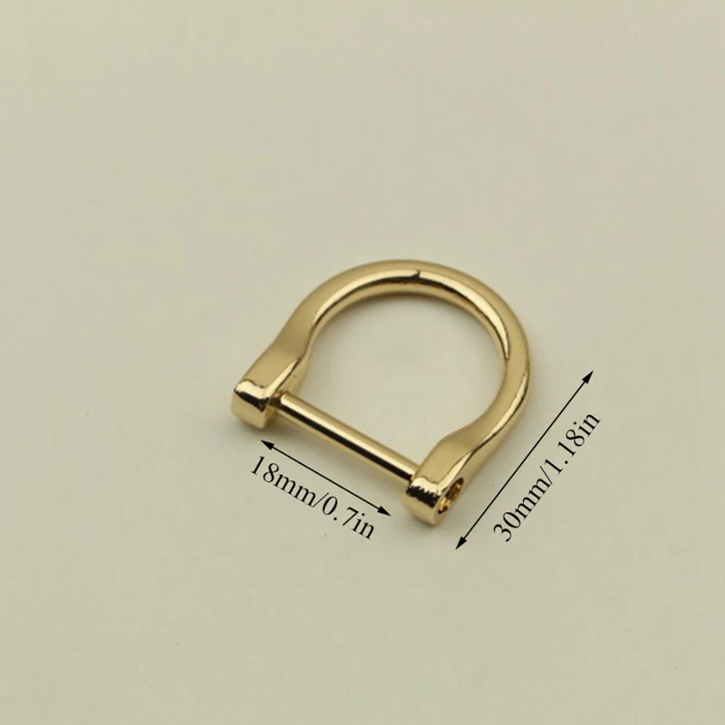 18mm light gold Новая Металлическая Съемная Сумочка на плечо дамская сумочка ремень винт D кольцо Пряжка Застежка DIY открытый винт сумка аксессуары - Цвет: 18mm light gold