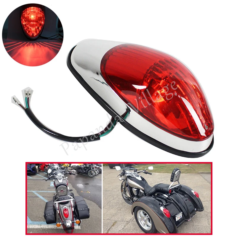 Задний стоп-сигнал красного света для Harley Yamaha V-Star Suzuki Honda Kawasaki Vulcan 900 1500 Classic VN900C Cruiser Задний фонарь