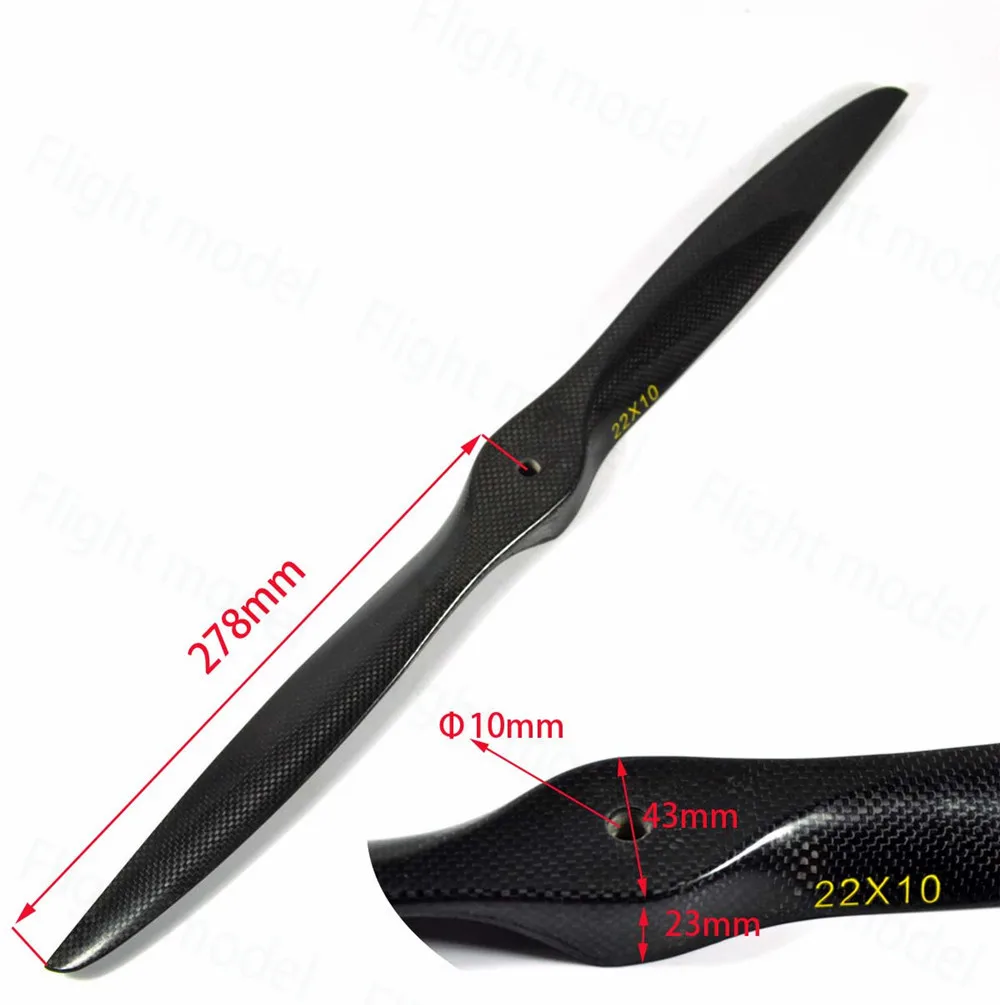 H&eacute;lice de fibra de carbono superfuerte Acro para avi&oacute;n de Gas de ala fija RC, 19x8, 19x10, 20x8, 22x10, 23x8, 23x10, 1 unidad-1