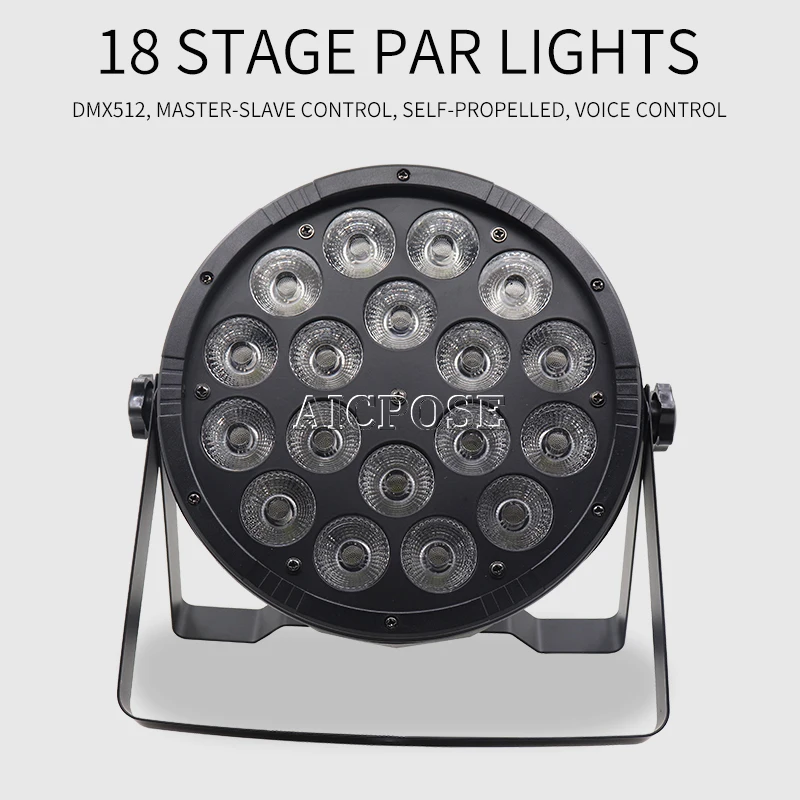 

12pcs/lot 18*12w Light Aluminum LED Par 18x12W RGBW 4in1 LED Par Can Par 64 led spotlight dj projector wash lighting stage light