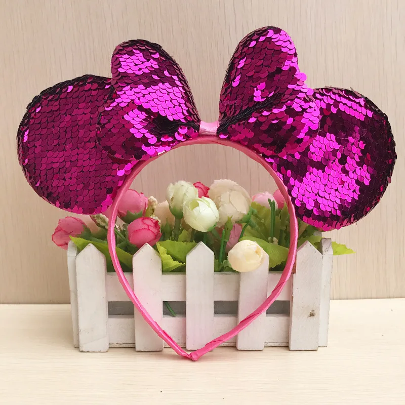 Аксессуары для волос Navidad Bling bling Shining Bowknot Minnie Ears детей мальчиков празднования дня