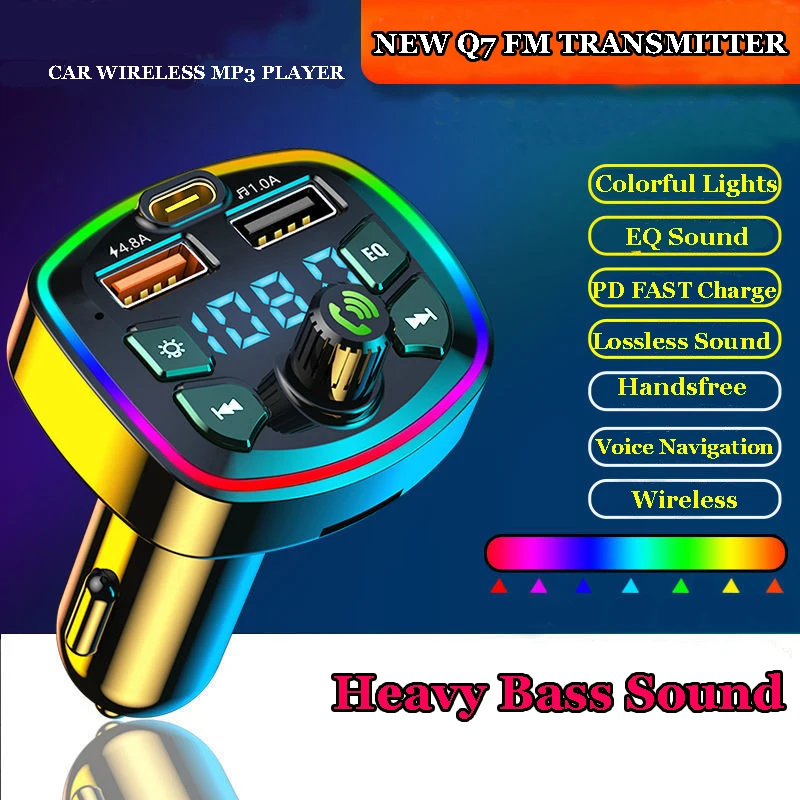 

Автомобильное зарядное устройство 5,0, FM-передатчик, mp3-плеер А, беспроводное зарядное устройство для телефона с поддержкой QC, гарнитура, TF-ка...