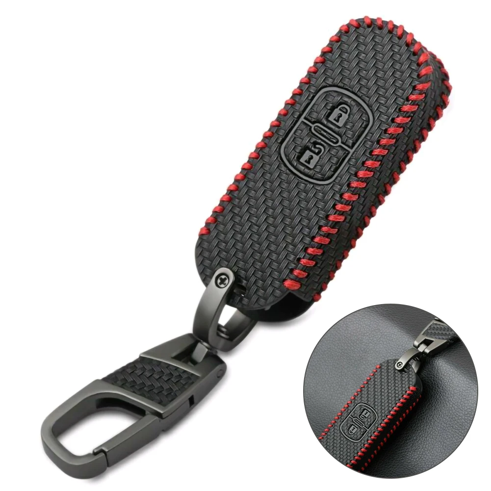 Автомобильный кожаный чехол для ключа с дистанционным управлением защитный Mazda 2