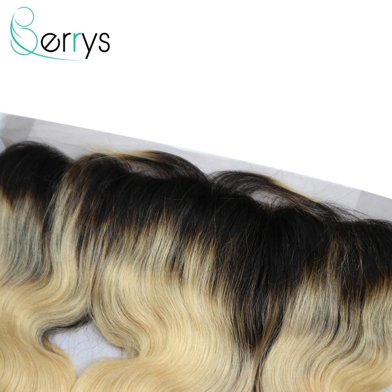 Волосы Berrys 1B/613 Ombre блонд цвет перуанские волнистые волосы наращивание пучки с 13x6