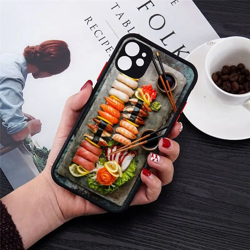 

cuisine sushi japanese food Phone Case matte transparent For iphone 7 8 11 12 plus mini x xs xr pro max cover