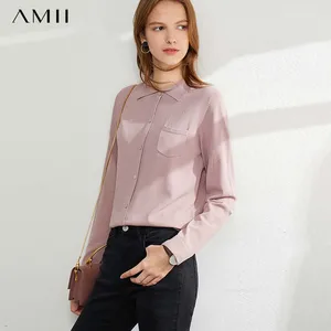 Amii yang air POLO свитер с воротником для женщин 2020 весна и осень Новый рукав голова носить с Длинным Рукавом Джемпер Топ 12037494