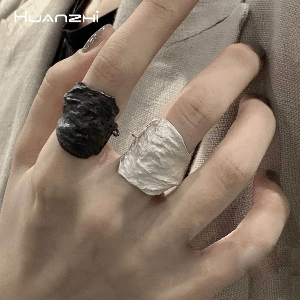 

HUANZHI, новинка 2021, винтажная текстура в виде лепестков розы, широкая нестандартная цепь, двойная фотография, металлические украшения