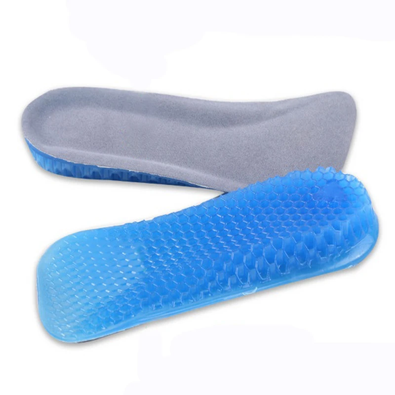 Силиконовая гелевая стелька увеличивающая высоту 2 см сотовая подушка для пятки