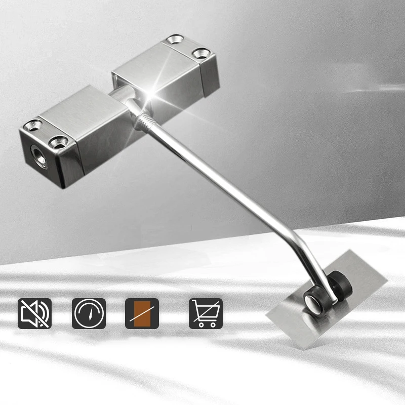 

Spring Automatic Door Closer Adjustable Automatic Closing Of Hotel Door For Home Office Room Stainless Steel 30kg оводик