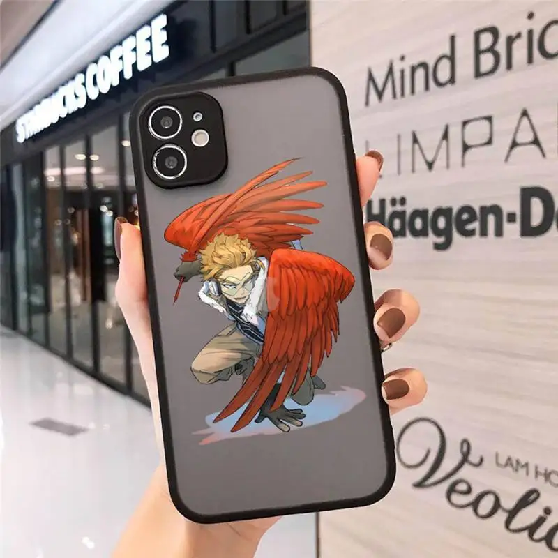 

Hawks Coat Anime Phone Case Matte Transparent for iPhone 7 8 11 12 s mini pro X XS XR MAX Plus mobile bags