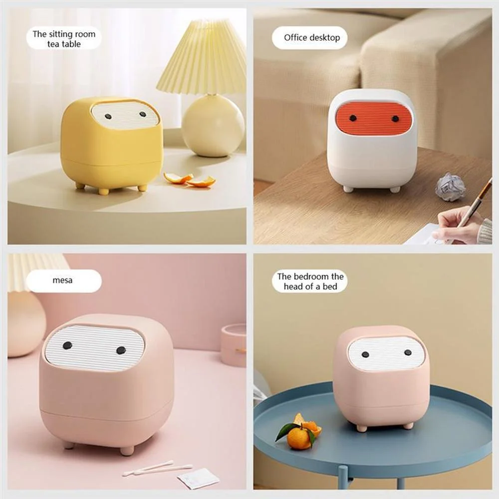 

Mini Desktop Trash Can Car Storage Bucket Accessories with Lid Garbage Bin Nordic Style Living Kitchen Dining Table Room Office