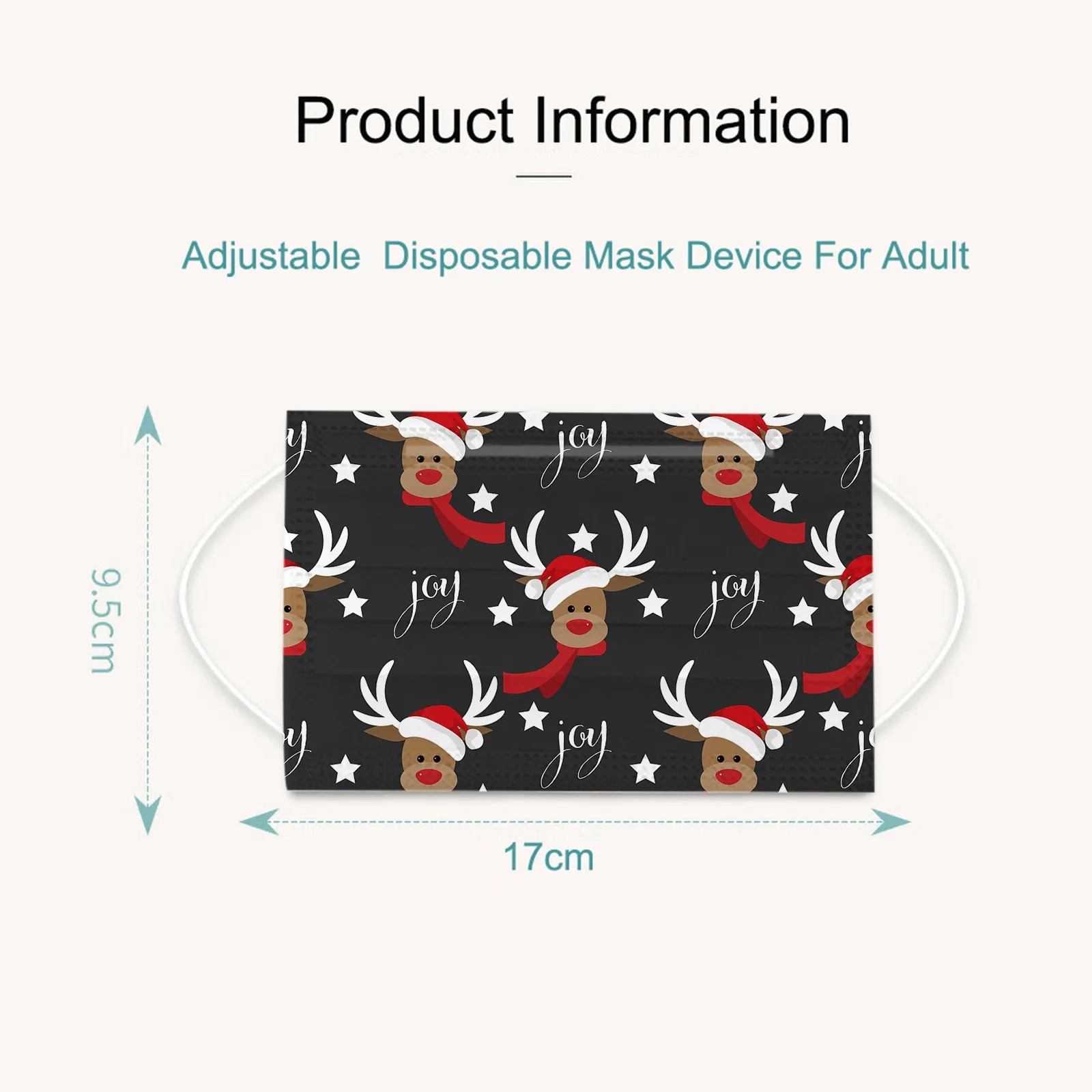 

10PCS Disposable Unisex Christmas Printing Masks For Adults Industrial Breathable 3-Layer Mouth Cover Masks mascarilla masque