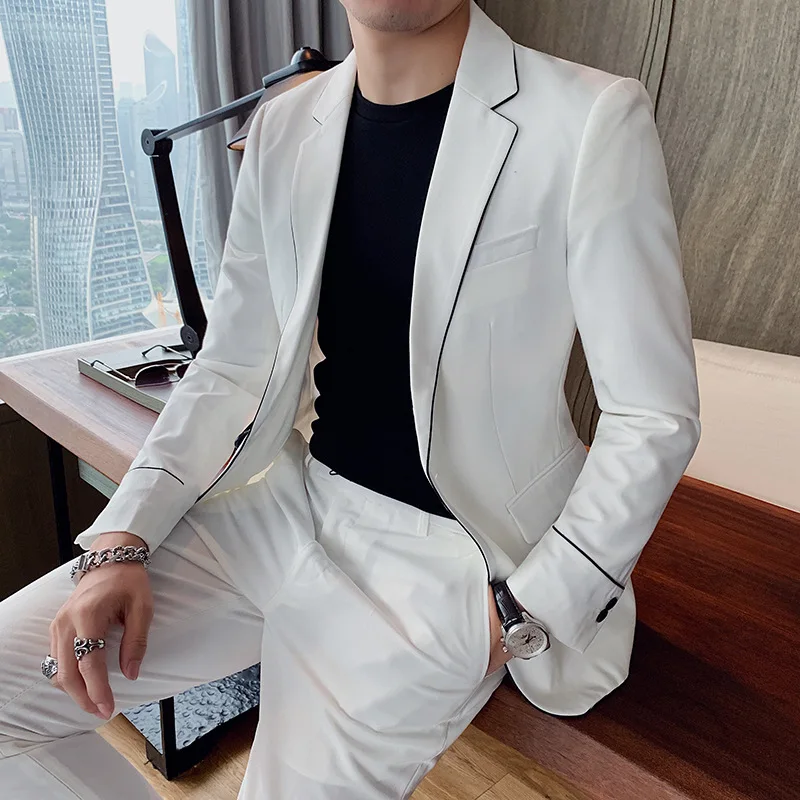 

Костюм в британском стиле для мальчиков, платье для жениха, весенний Молодежный костюм из двух предметов, 2021