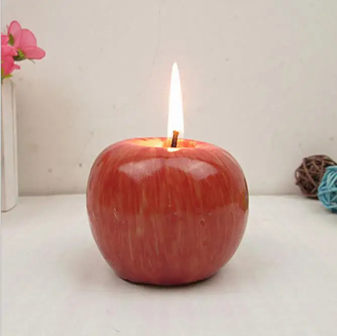 

Dropship 2018 New Christmas Gift Creative Christmas Ornament Simulated Apple Candle Decoration Fruit Form Gift Home Decoration