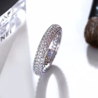 2022 new style micro inlaid diamond zircon circle ring fashion temperament elegant bride engagement 925 silver ladies ring