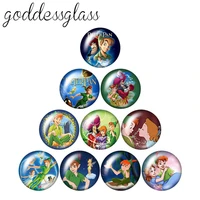 disney cartoon peter pan adventure 10pcs 12mm18mm20mm25mm round photo glass cabochon flat back necklace making findings