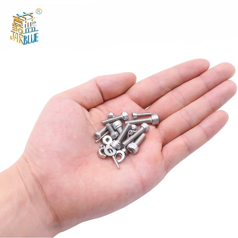 Шестигранные болты с шестигранной головкой 250 шт. M1.6 M2 M2.5 M3 A2 из нержавеющей стали