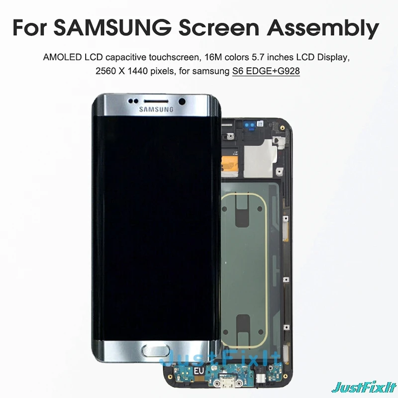 Для SAMSUNG GALAXY S6 edge plus G928F G928FD ЖК дисплей с сенсорным экраном дигитайзер супер Amoled