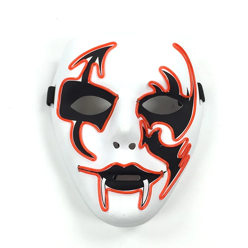 

Halloween Devil EL Wire Mask Horror Costume Accessories Cosplay Scary Vampire Led Mask Festive Party Supplies 10 Colors Optional