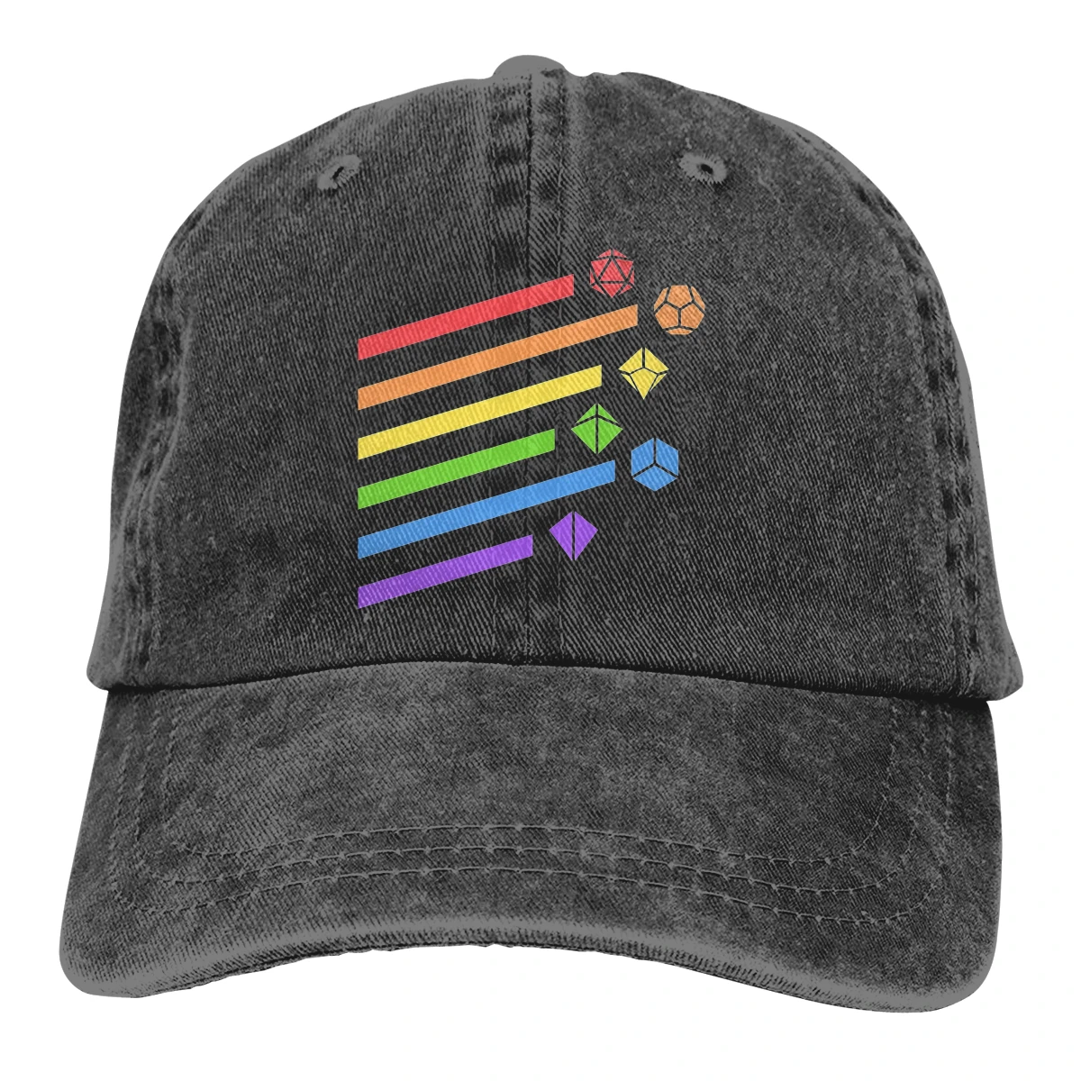 

Adjustable Solid Color Baseball Cap Rainbow Dice Set Tabletop RPG Gaming Graphic Washed Cotton LGBT transgender Sports Woman Hat