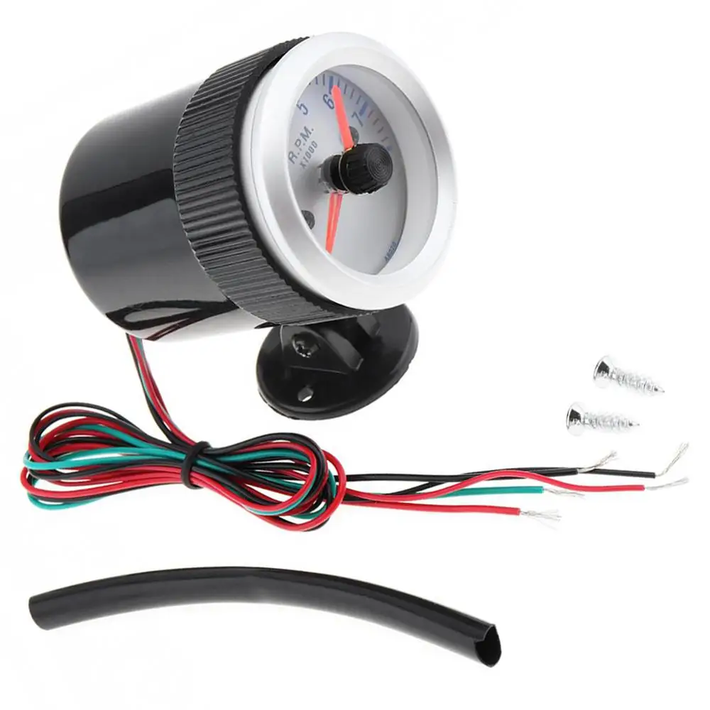 Тахометр автомобильный 2 дюйма 52 мм 12 В С сисветодиодный кой 0 ~ 8000 об/мин |