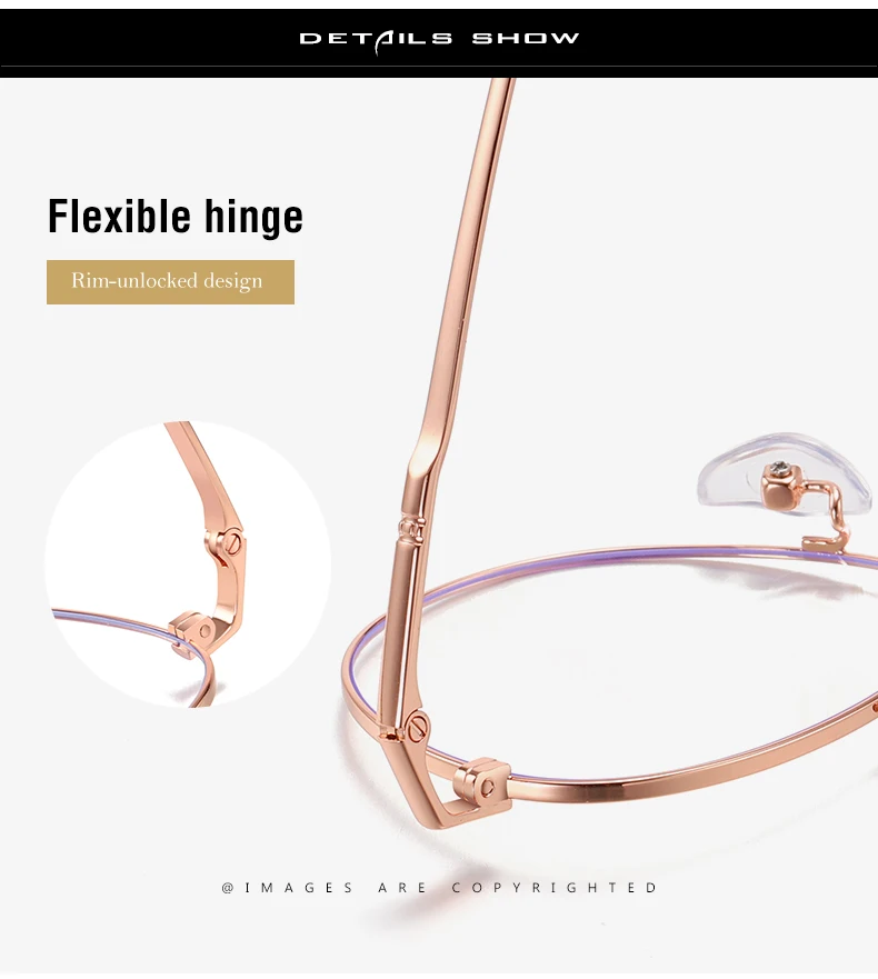 

new men's anti-blue light mirror metal round frame flat mirror female literary computer glasses