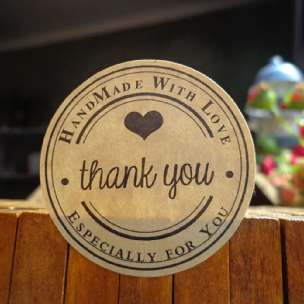 5 шт/60 шт спасибо запечатывание этикеток клейкая наклейка крафт подарочная