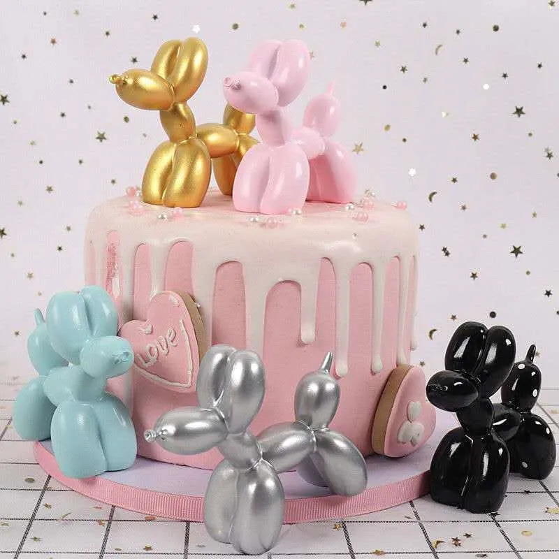 

3" Creative Simulation Animal Cute Balloon Puppy Stance Cake Decoration Home Holiday Gift GK Action Figure Toy OPP 8-9CM X1835