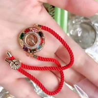 lp luang por thailand round transfer wheel bracelet buddhist bring lucky health jewelry gift for family friend bracelets