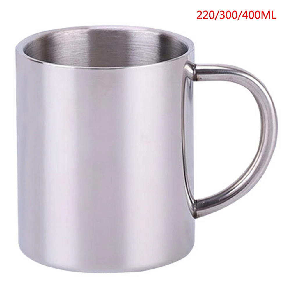 

220/300/400ml Stainless Steel Mugs Portable Coffee Cup Tumbler Coffee Milk Tea Mug Cups Double Office Water Mugs Travel