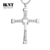new fast furious hip hop necklace pendant dominic toretto cross top 316 stainless steel with crystal pendant for men gift