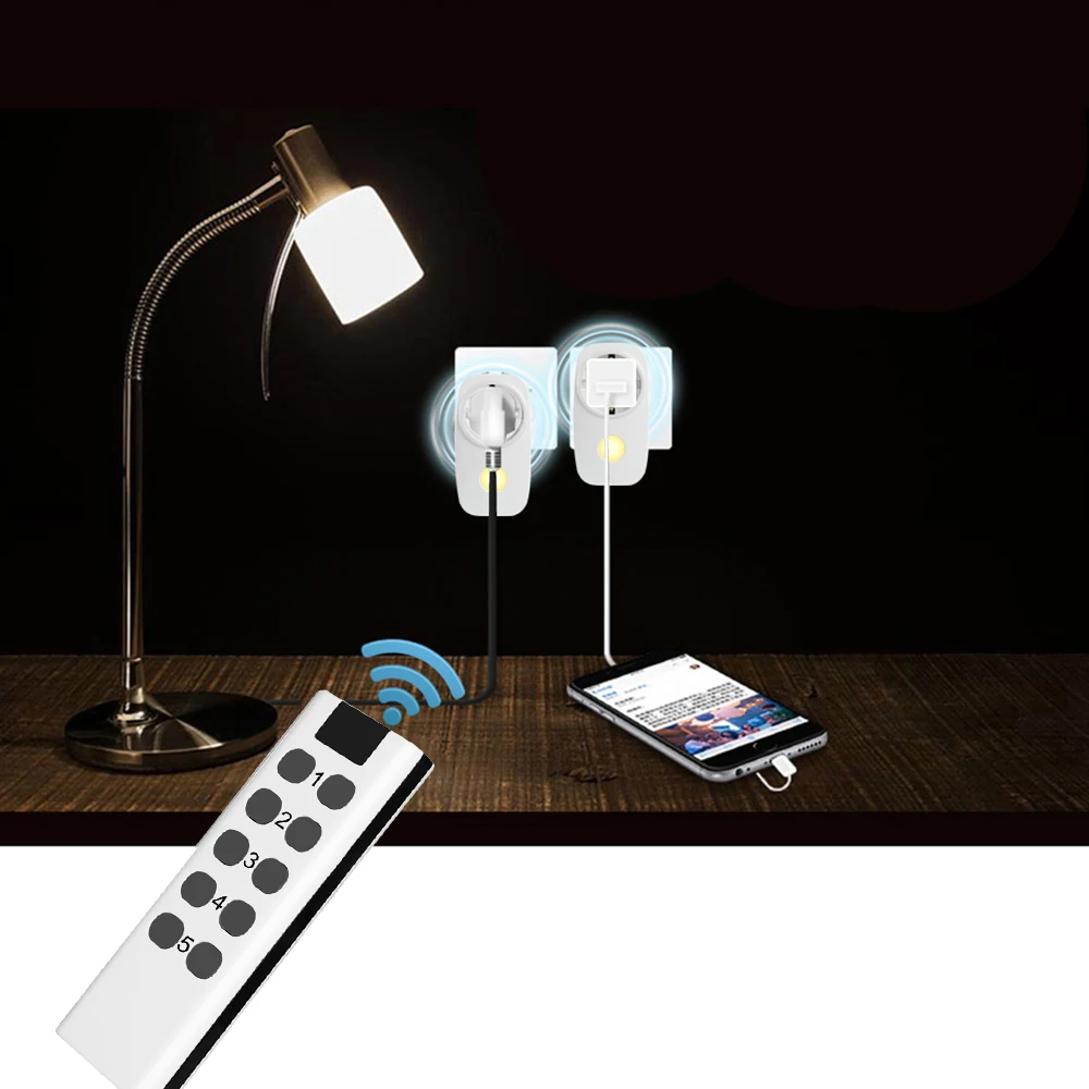 

MSLE Universal Smart Socket 433Mhz Remote Control Power Outlet Wireless Light Switch Compatible Broadlink RM4 Pro For Smart Home