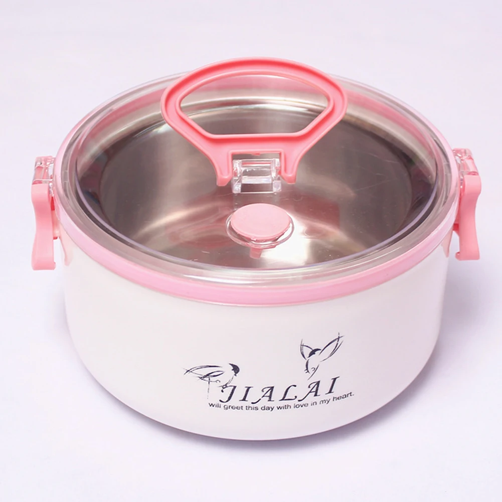 Круглый из нержавеющей стали Bento Ланч-бокс контейнер для хранения еды Дети Школа