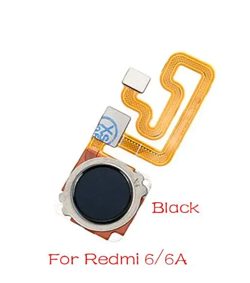 Для Xiaomi Redmi 6A 6 Pro/Redmi 4 Домашний считыватель пальцев Сканер отпечатков пальцев Главная кнопка гибкий кабель - Цвет: Redmi 6 6A Black
