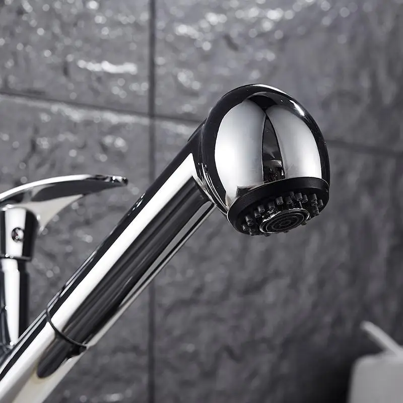 

Bathroom Faucets Single Handle Pull Out Bathroom Tap Two modes Multifunctional 360 Degree Water Mixer Tap Mixer Tap