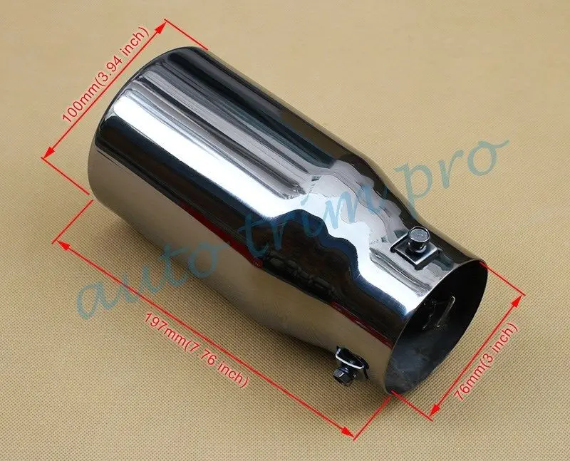 Универсальный глушитель выхлопной трубы наконечник входного хвоста 76 мм 3 дюйма