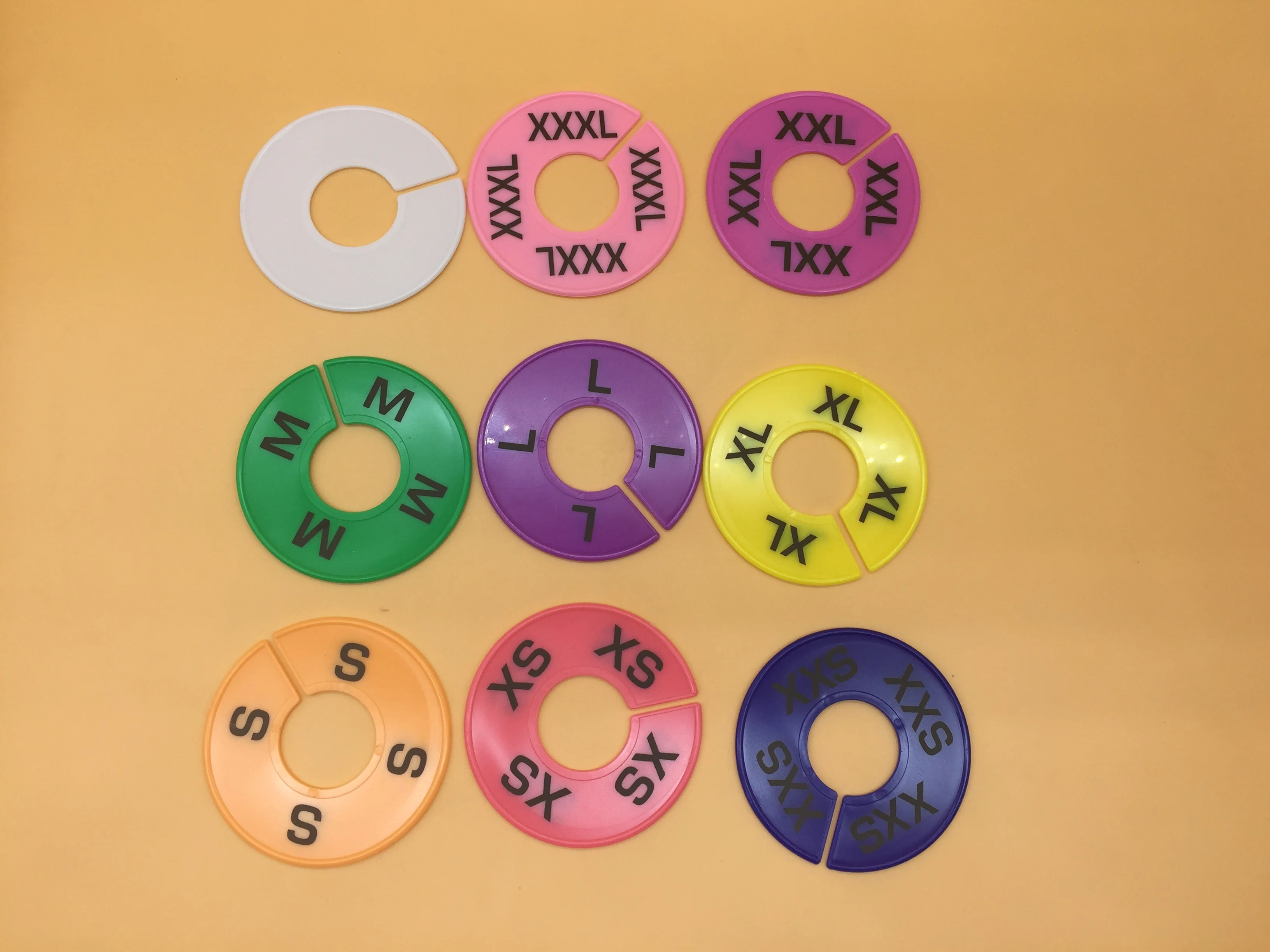 Разделитель размеров одежды s круглые вешалки для шкафа Размер XXS до XXXL 2 шт/размер