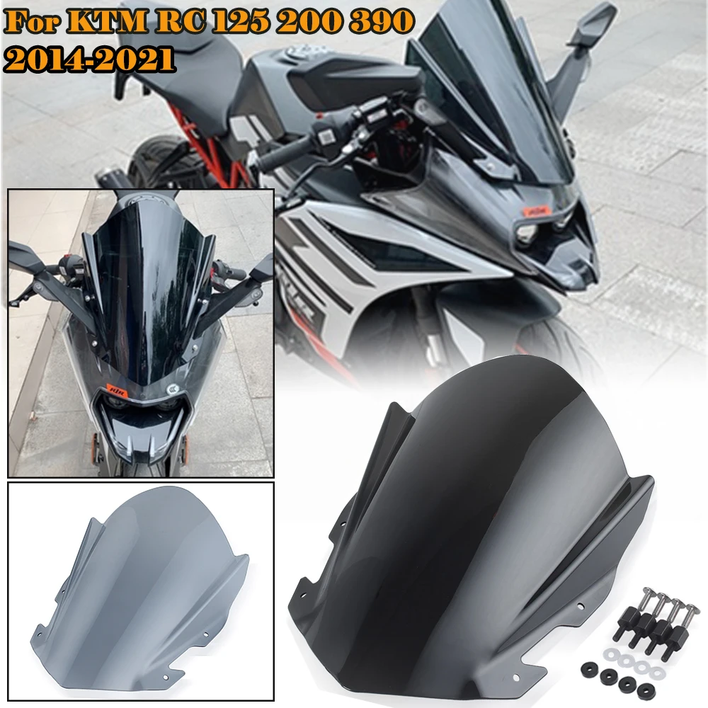 Motorcycle Windscreen Racing Bubble Windshield Wind Deflectors For KTM RC 390 200 125 RC125 RC200 RC390 2014-2021 2020 2019 2018