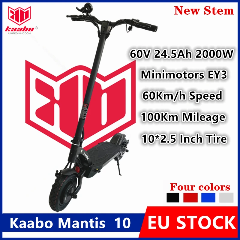 

Kaabo Mantis 10 Smart Electric Kick Scooter 60V 24.5AH LG Battery 10" 2000W Dual Motor Full Hydraulic Brake Minimotor Skateboard