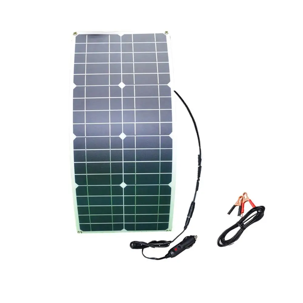 25 Вт 18 в Гибкая солнечная панель DIY Крокодил клип коннектор высокая эффективность