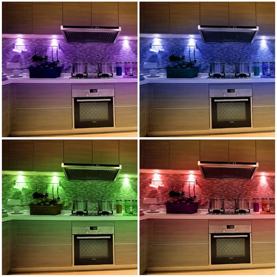 

Dimmable RGB 12Colors led Cabinet Lights Two Control Wayes LED Puck Lights Closet Cupboard Showcase Drawer Wardrobe Indoor Light