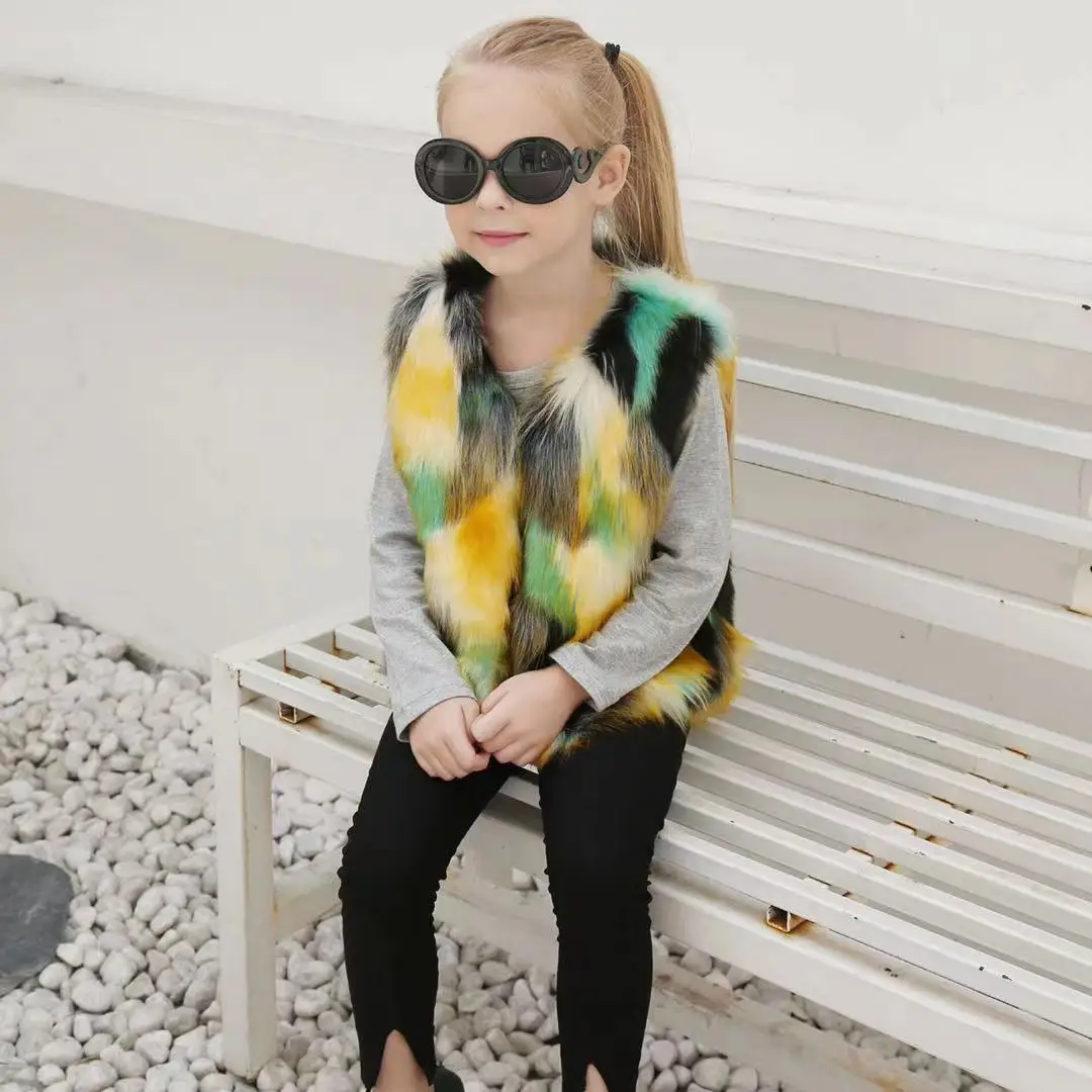 

Baby Winter Jacket Girls Imitation Fur Coats Infant Toddler Clothes Warm Coats Teen Vest Kids Outwear Cool Girls Jacket 2-14Y