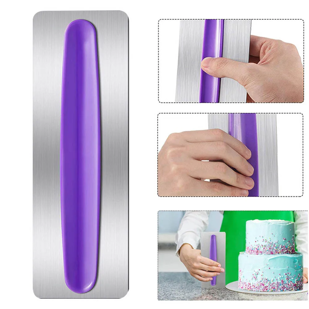 

Stainless Steel Cake Smoother Scraper Butter Cream Polisher Pastry Pastry Icing Comb Fondant Spatulas DIY Kitchen Baking Tool