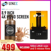 uniz ibee lcd sla light curing 3d printer 8 9 inch 4k monochrome screen high precision printing ui system