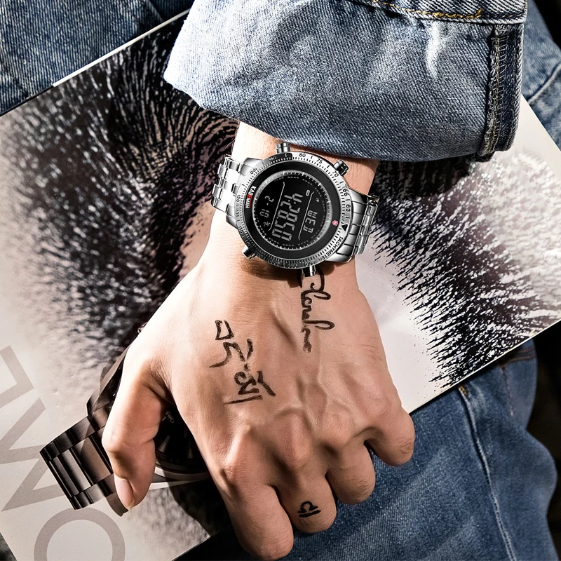 

KADEMAN Men Watch Sport Male LED Digital Watches 3TAM Full Steel Fashion Full Steel Wristwatches TOP Brand Relogio Masculino 849