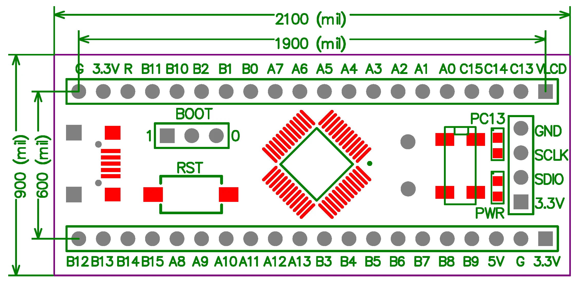 Материнская плата STM32L151CBT6A ЖК-дисплей большая емкость минимальный объем Cbt6