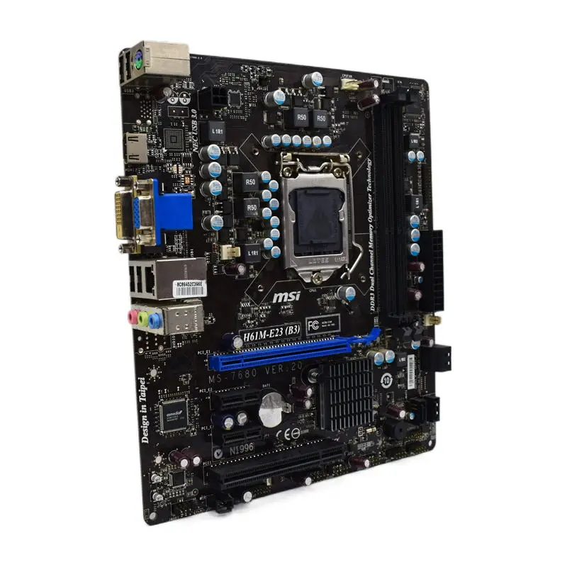 msi h61m e23 b3 desktop intel h61 motherboard lga 1155 ddr3 ram micro atx sata 2 usb2 0 supports core i3 3240t cpus placa mãe free global shipp